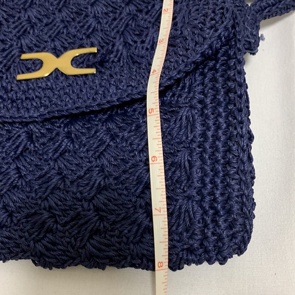 Dark blue crocheted purse made in Japan. - Picture 5 of 10